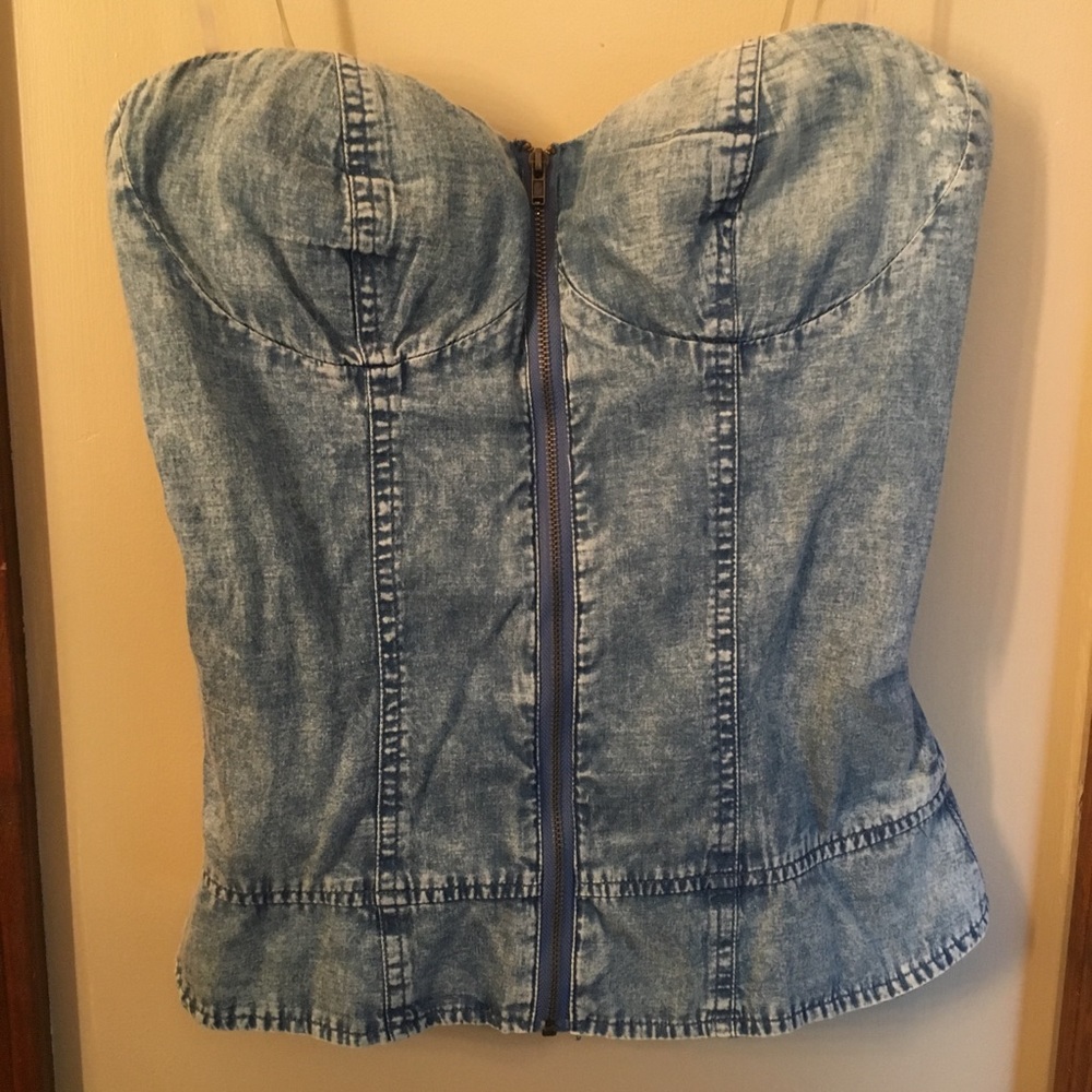 Denim chambray bustier size S